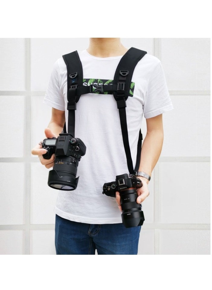 AL RAID - Professional Camera Dual Shoulder Harness, Quick Release DSLR Strap, Black, Adjustable Comfort Sling - Image 1