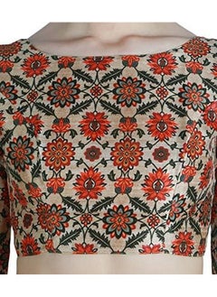 Studio Shringaar Studio Shringaar Women's Readymade Digital Printed Saree Blouse With Boat Neck (Size, 50)  - Image 3