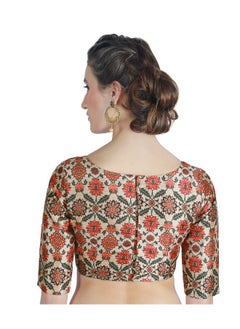 Studio Shringaar Studio Shringaar Women's Readymade Digital Printed Saree Blouse With Boat Neck (Size, 50)  - Image 2