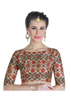 Studio Shringaar Studio Shringaar Women's Readymade Digital Printed Saree Blouse With Boat Neck (Size, 50)  - Image 1