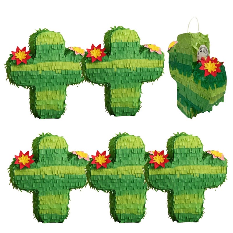 GIFTEXPRESS 6Pack 6 Mini Cactus Pinatas Pinatas for Cinco De Mayo Fiestas Taco Llama Birthday Carnival Classroom Table Centerpiece Party Favor and Decoration - Image 3