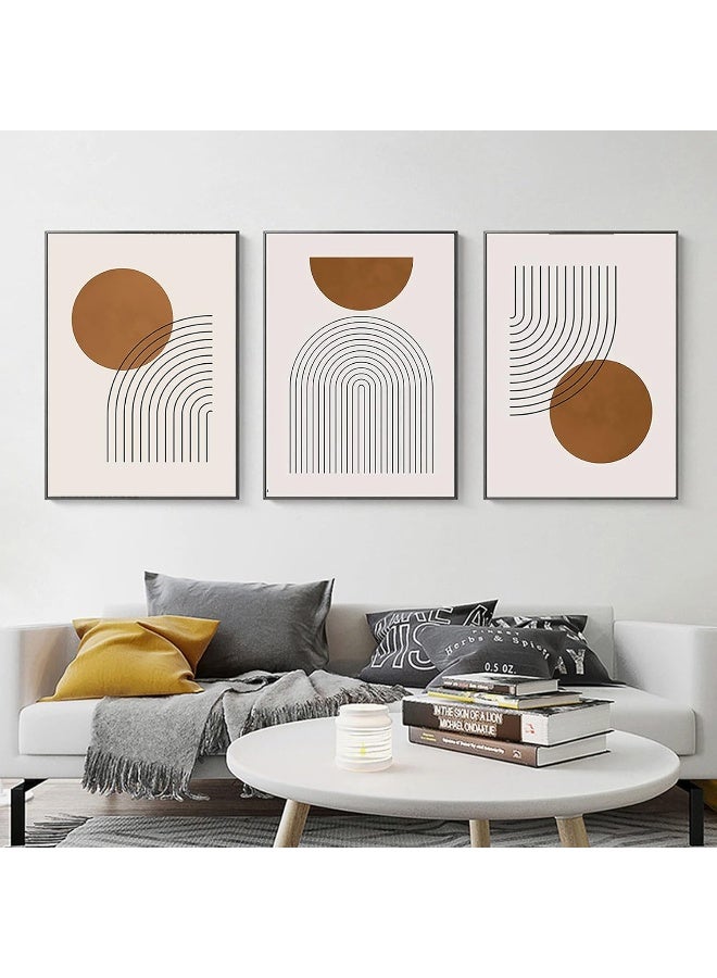 Home Trove FSZSEES Boho Rainbow Geometric Beige Abstract Posters Canvas Painting Wall Art Print Pictures Bedroom Living Room Interior Home Decor  - Image 1