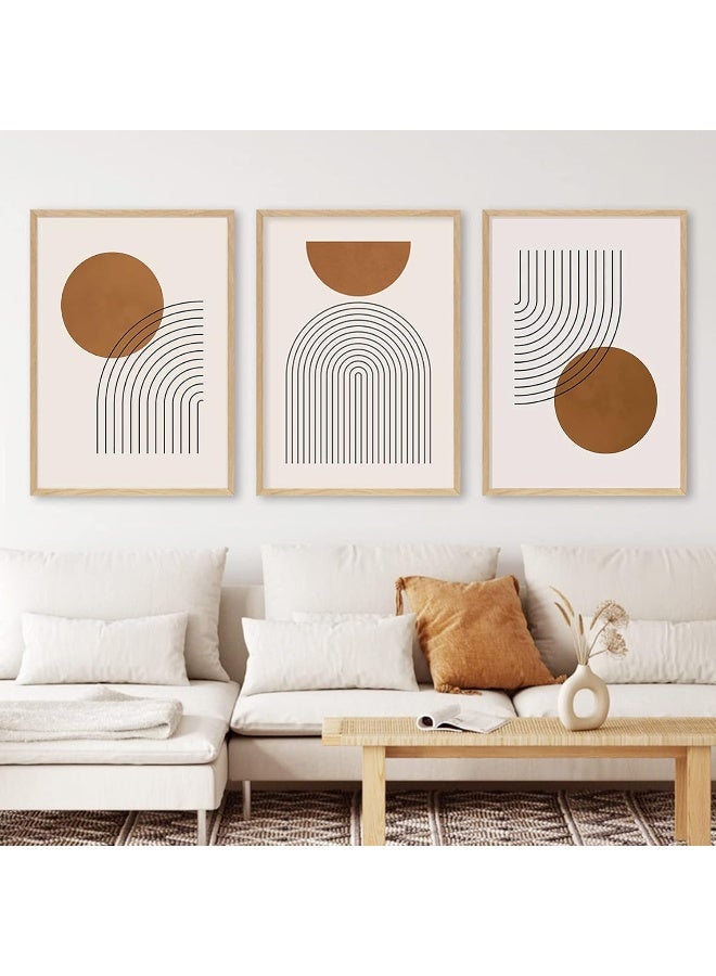 Home Trove FSZSEES Boho Rainbow Geometric Beige Abstract Posters Canvas Painting Wall Art Print Pictures Bedroom Living Room Interior Home Decor  - Image 2