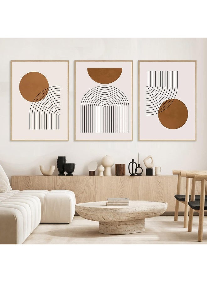 Home Trove FSZSEES Boho Rainbow Geometric Beige Abstract Posters Canvas Painting Wall Art Print Pictures Bedroom Living Room Interior Home Decor  - Image 4