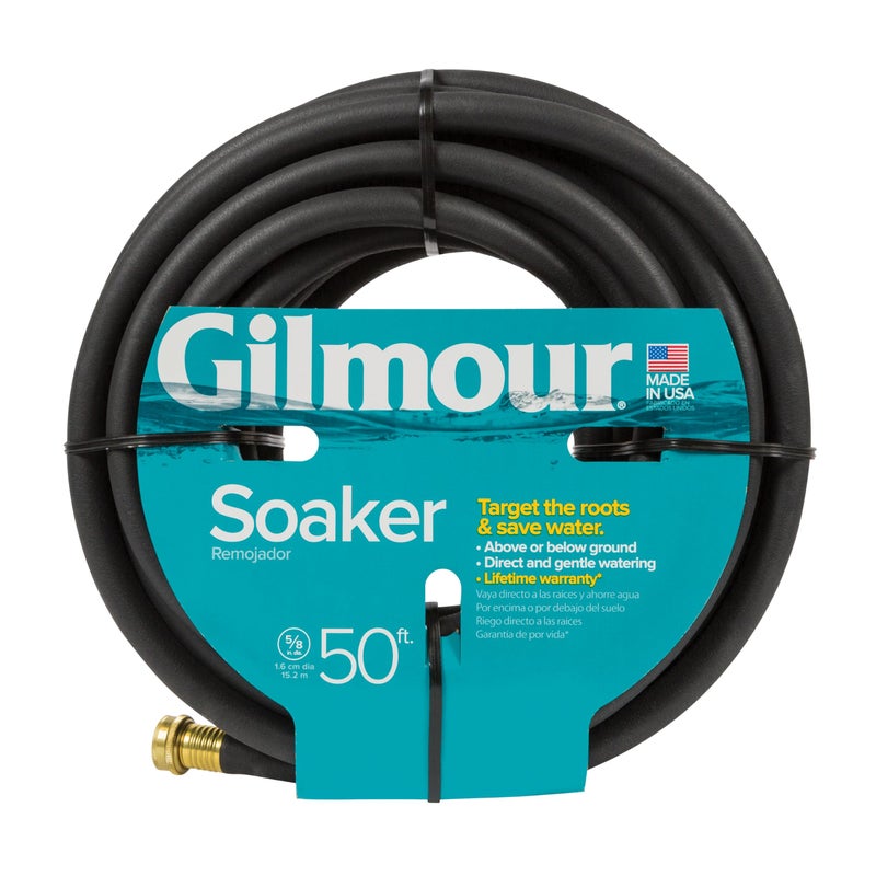 Gilmour 5/8" x 50' Round Weeper Soaker Hose for Garden Beds, Drip Irrigation Outdoor Hose, Flexible Garden Hose for Vegetable Gardens, Flower Beds, Lawns, and Orchards - Image 1