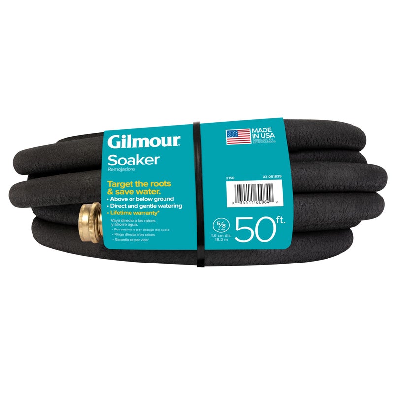 Gilmour 5/8" x 50' Round Weeper Soaker Hose for Garden Beds, Drip Irrigation Outdoor Hose, Flexible Garden Hose for Vegetable Gardens, Flower Beds, Lawns, and Orchards - Image 3