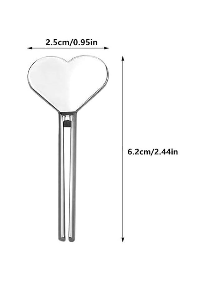 Generic 3Pcs Silver Manual Toothpaste Squeezer Heart Stainless Steel Dispenser Tube Squeezer Hand Cream Tube Key Roller Set Bathroom Accessories Daily Living Tube Squeezing Aids, Toothpaste Tube Squeezer  - Image 2