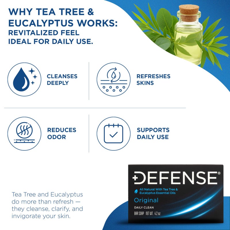 Defense Soap 5pk All Natural Tea Tree Bar Soap for Men | Made by Wrestlers with Tea Tree Oil & Eucalyptus Oil to Promote Healthy Skin - Image 3