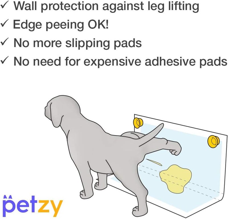 حامل سجادة تبول الكلاب المغناطيسي من بيتزي للحائط أصفر عبوة من ٢ لتدريب الحمام - Image 3