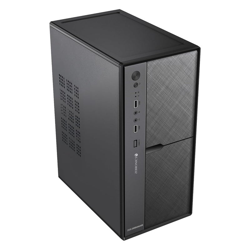 ZEBRONICS Debonair, Computer Chassis, Micro ATX/Mini ITX, USB x 2, Front Audio, Perforated Side Panel, Top-Mounted PSU - Image 1