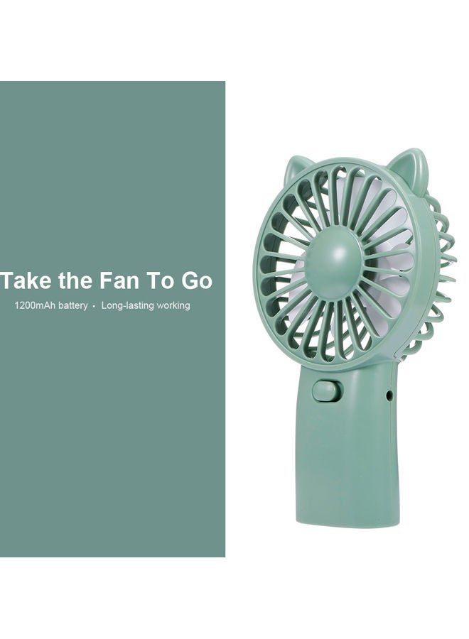 USB Rechargeable Mini Handhold Fan Green - Image 4
