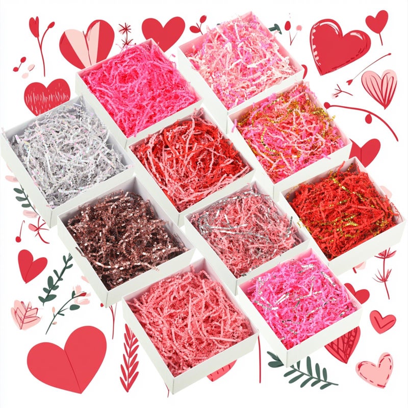 Zonon 10 Pack 300g Easter Crinkle Cut Paper Shred Filler for Packing and Empty Basket Filler  Raffia Tissue Paper Stuffers Gift Boxes for Wrapping Party Supplies(Lovely Color) - Image 3