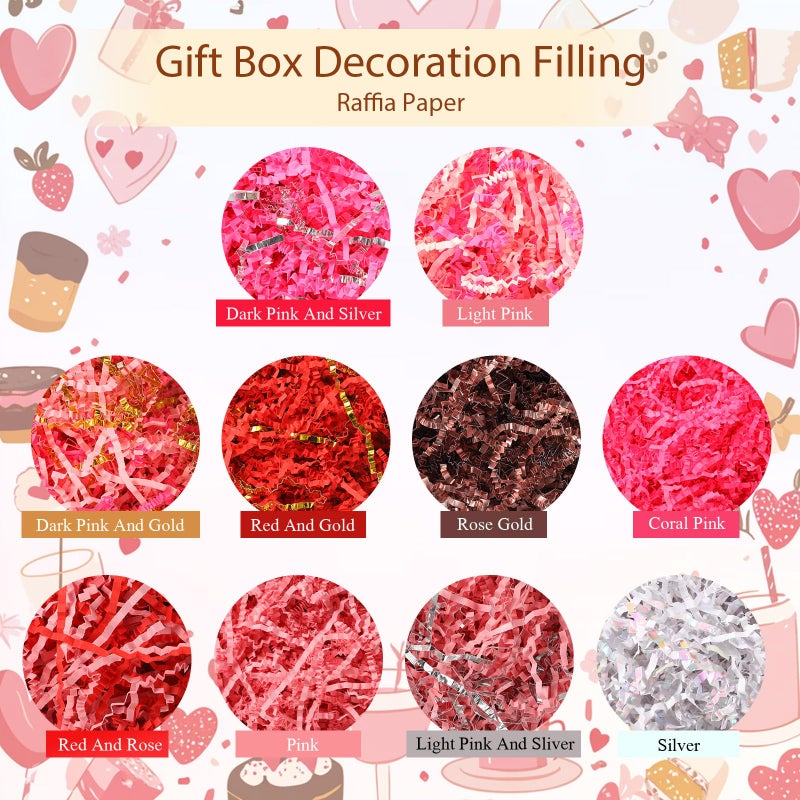 Zonon 10 Pack 300g Easter Crinkle Cut Paper Shred Filler for Packing and Empty Basket Filler  Raffia Tissue Paper Stuffers Gift Boxes for Wrapping Party Supplies(Lovely Color) - Image 2