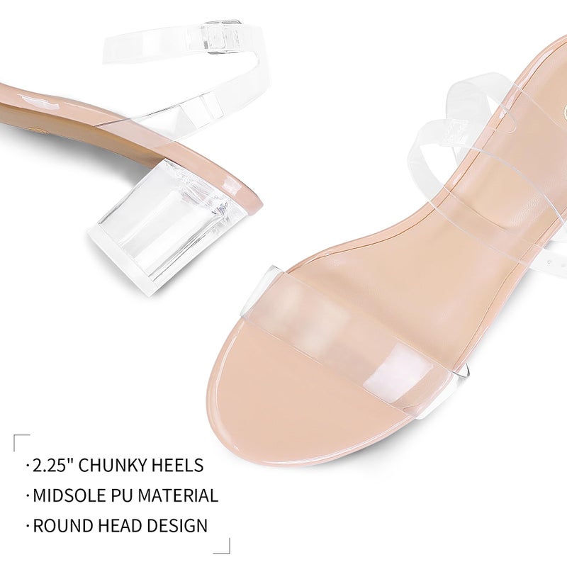 mysoft Women's Chunky Low Heels Open Toe Block Heeled Dress Ankle Strap Pump Wedding Sandals - Image 4