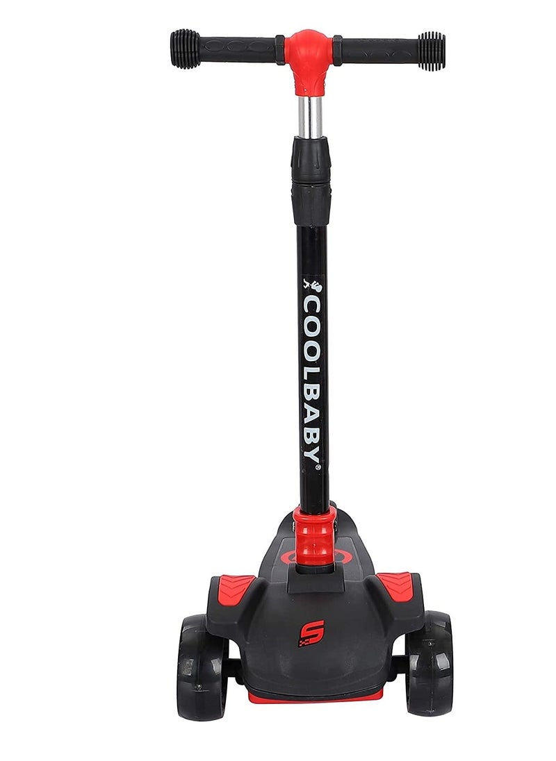 Cool Baby Kid's Scooter 3 Wheels Big Pedal Foldable Kick Scooter with Music, Height Adjustable with LED Light Wheels  - Image 4