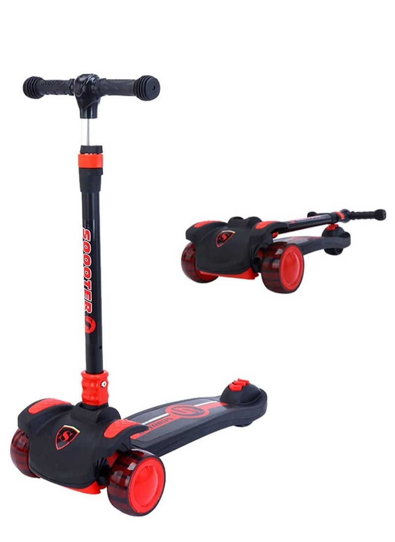 Cool Baby Kid's Scooter 3 Wheels Big Pedal Foldable Kick Scooter with Music, Height Adjustable with LED Light Wheels  - Image 3