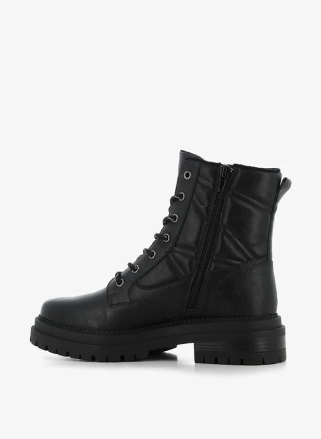 اس جي Women's Textured High Shaft Boots with Zip Closure