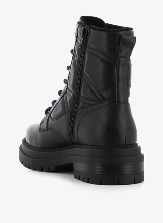 اس جي Women's Textured High Shaft Boots with Zip Closure