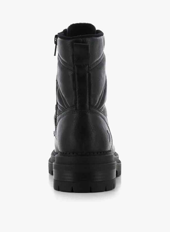 اس جي Women's Textured High Shaft Boots with Zip Closure