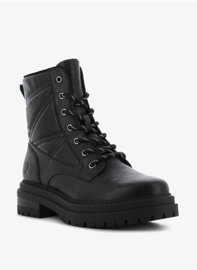 اس جي Women's Textured High Shaft Boots with Zip Closure