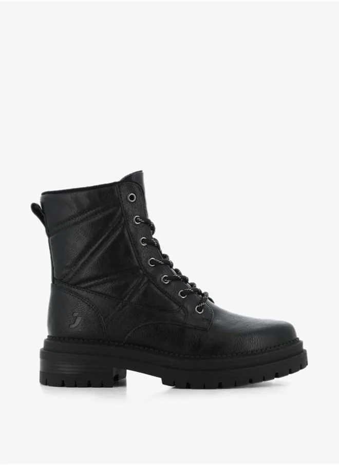 اس جي Women's Textured High Shaft Boots with Zip Closure