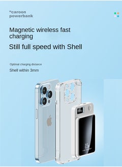 POWER Magnetic Power Bank 10000mAh, Wireless Portable Charger, Compatible with Magsafe, For iPhone ，ipad, Samsung,  and other brands and compatible with charging other digital products with USB DC-5V input  - Image 3