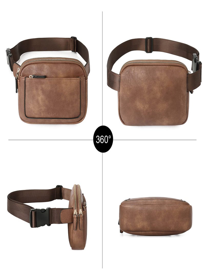Excefore Belt Bag for Women PU Leather  Pack Crossbody Bags for Women Waist Bag with Adjustable Strap Mini Everywhere Crossbody Waist Bag Fashion Crossbody Bag for Gym Workout Travelling - Image 3