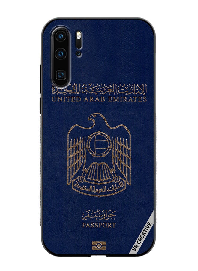 VR CREATIVE غطاء حماية لهاتف هواوي P30 برو بتصميم جواز السفر الإماراتي متعدد الألوان - Image 1