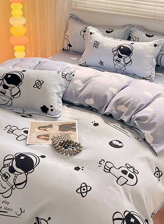 Sharpdo 4-Piece Set Bedding Modal Quilt Cover Set with 1 Quilt Cover 1 Sheet and 2 Pillowcases 1.5m Bed (160*210cm) - Image 3