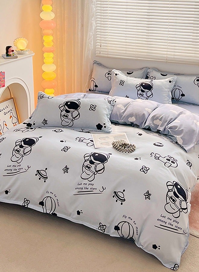 Sharpdo 4-Piece Set Bedding Modal Quilt Cover Set with 1 Quilt Cover 1 Sheet and 2 Pillowcases 1.5m Bed (160*210cm) - Image 5