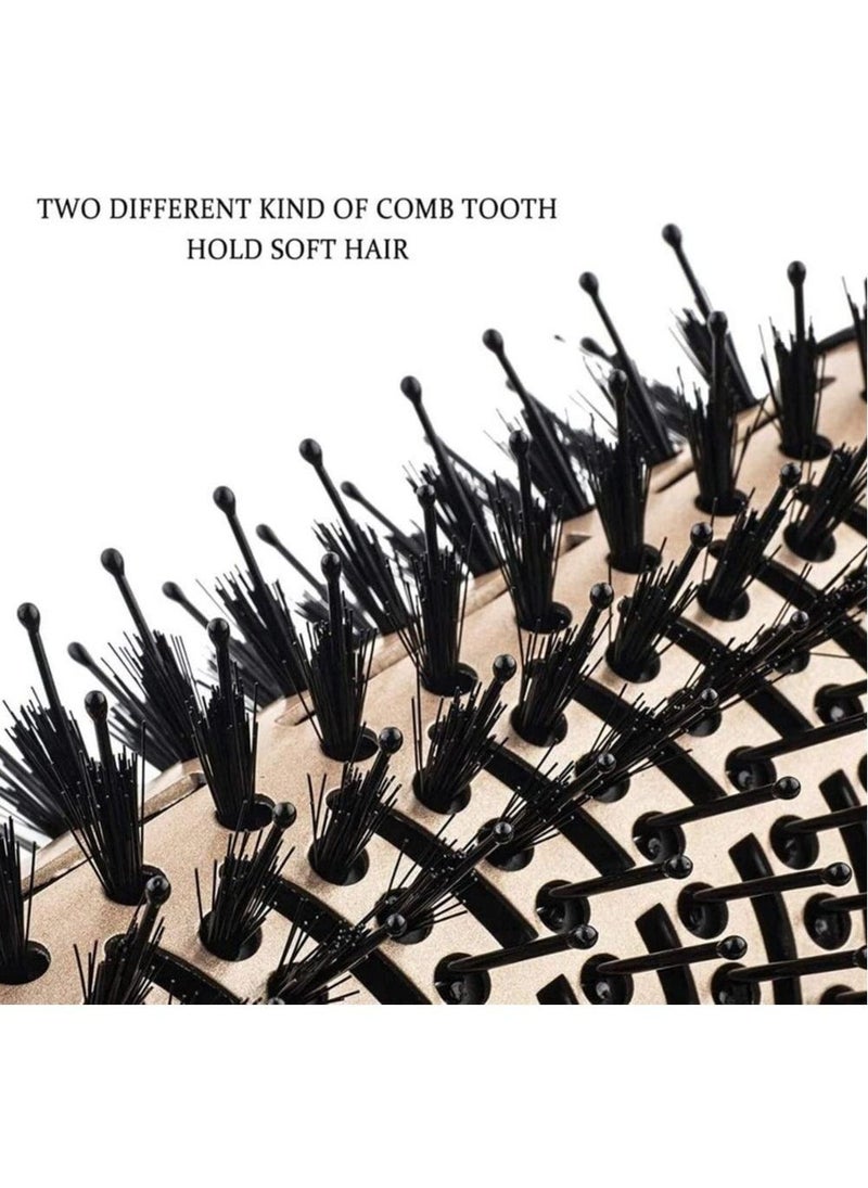 Professional One Step Hair Dryer Brush Volumizer Straightener Negative Ion Hot Air Brushes Curling Iron Salon Rotating (Color : Gold, Size : 14 * 4 Inch) - Image 3