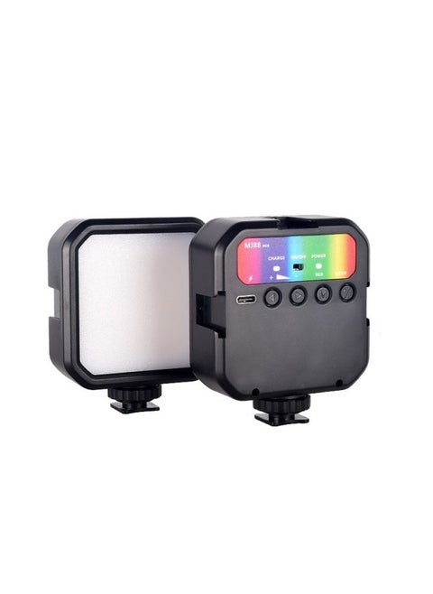 LED Mini Pocket Portable Fill Light Mobile Phone Camera Photography Beauty Soft Light RGB Full Color Atmosphere Live-Specifications:RGB Square Fill Light (2000mAh)