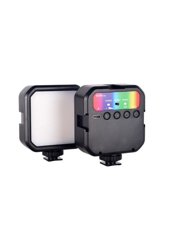 Generic - LED Mini Pocket Portable Fill Light Mobile Phone Camera Photography Beauty Soft Light RGB Full Color Atmosphere Live-Specifications:RGB Square Fill Light (2000mAh) - Image 1