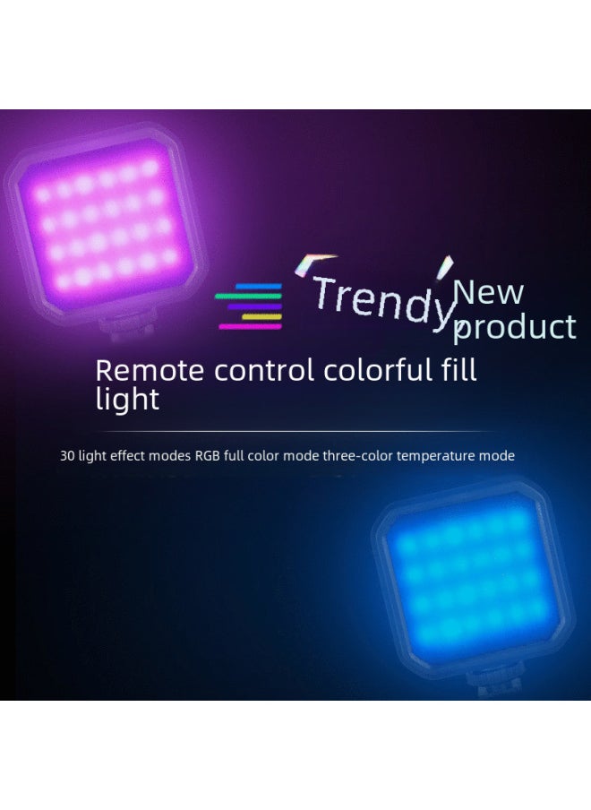 Generic - LED Mini Pocket Portable Fill Light Mobile Phone Camera Photography Beauty Soft Light RGB Full Color Atmosphere Live-Specifications:RGB Square Fill Light (2000mAh) - Image 1