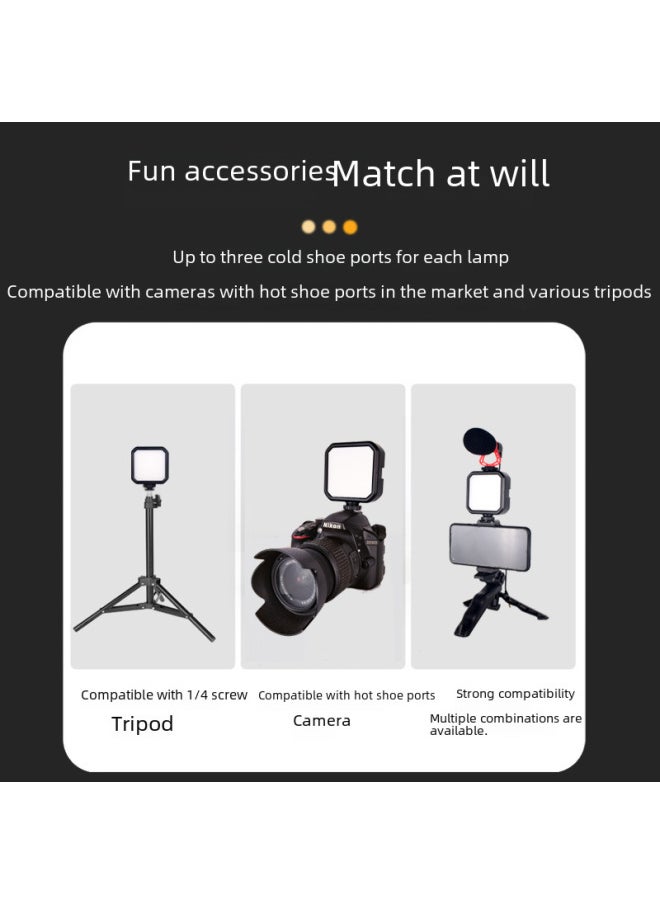 Generic - LED Mini Pocket Portable Fill Light Mobile Phone Camera Photography Beauty Soft Light RGB Full Color Atmosphere Live-Specifications:RGB Square Fill Light (2000mAh) - Image 1