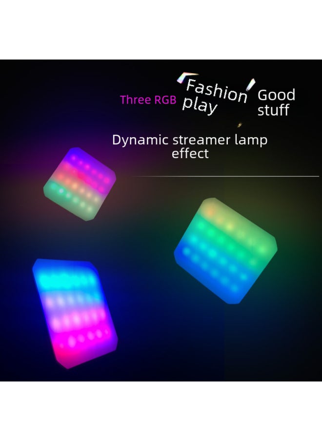 Generic - LED Mini Pocket Portable Fill Light Mobile Phone Camera Photography Beauty Soft Light RGB Full Color Atmosphere Live-Specifications:RGB Square Fill Light (2000mAh) - Image 1