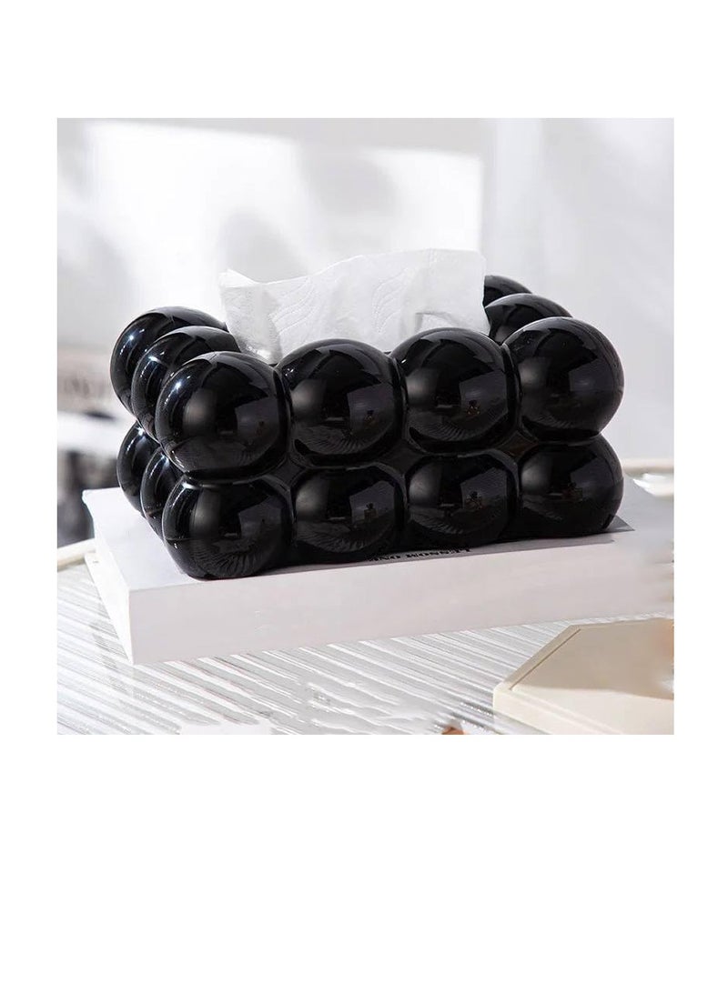 Acrylic Bubbles Tissue Box - Chic and High Quality Design, Made of Pure Acrylic, Perfect for Home Decor L (Black) - Image 4