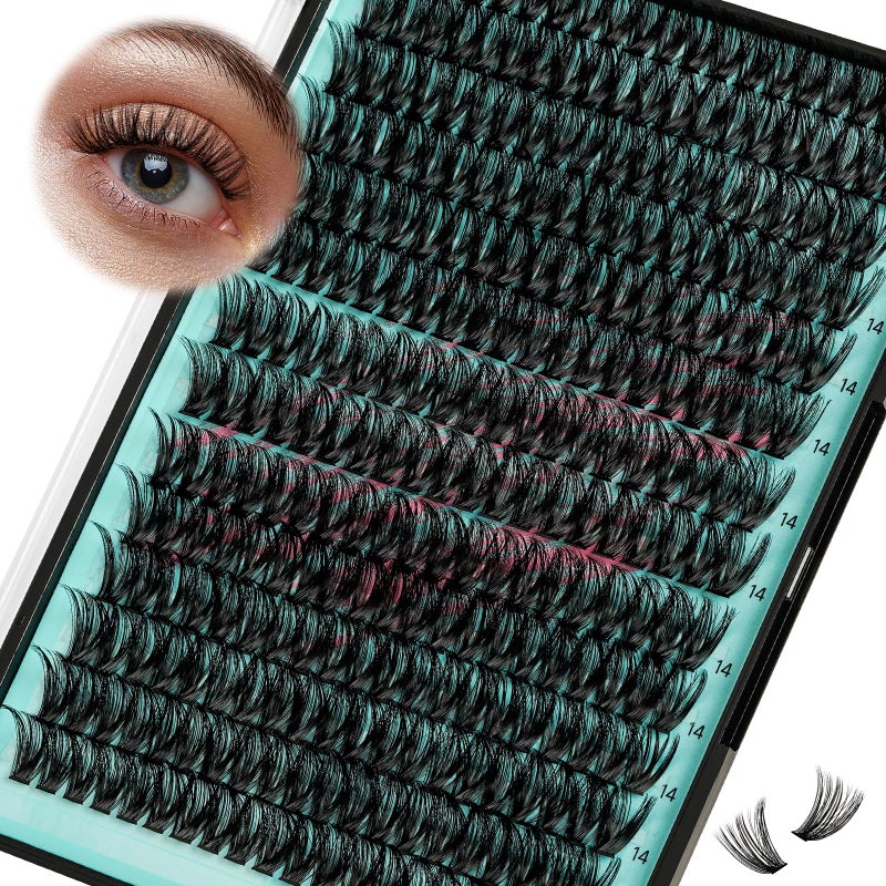AMZGIRL LASH Lash Clusters Wispy 280PCS Eyelash Extension 50D Cluster Lashes Individual Lashes DIY Lash Extension Natural Look Cluster Eyelash Extensions Soft False Eyelashes at Home for Beginners(14mm) - Image 1