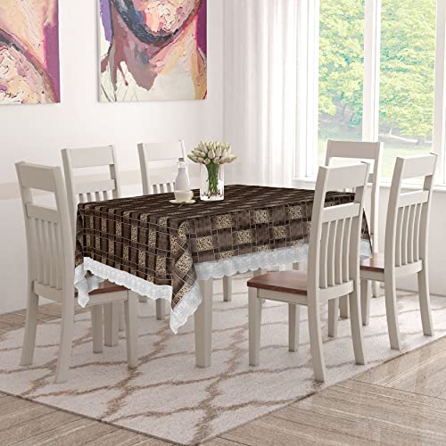 Star Weaves PVC Center Table Cover - Waterproof & Dustproof 4 Seater Table Cover With Lace 40x60 Inches KUM40 - Image 3