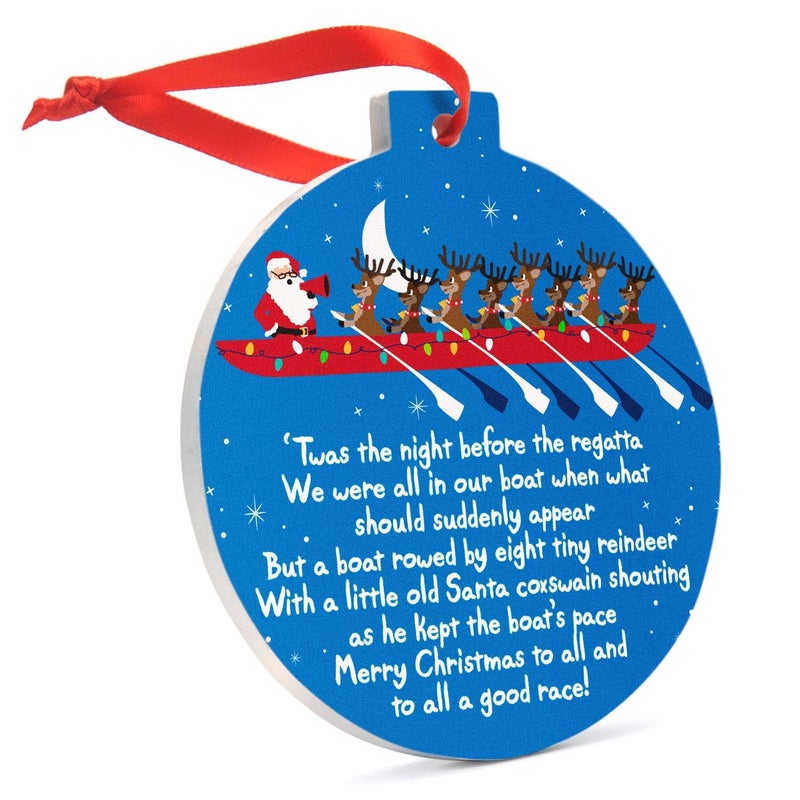 ChalkTalkSPORTS Crew Round Ceramic Ornament  Reindeer and Santa TWAS The Night