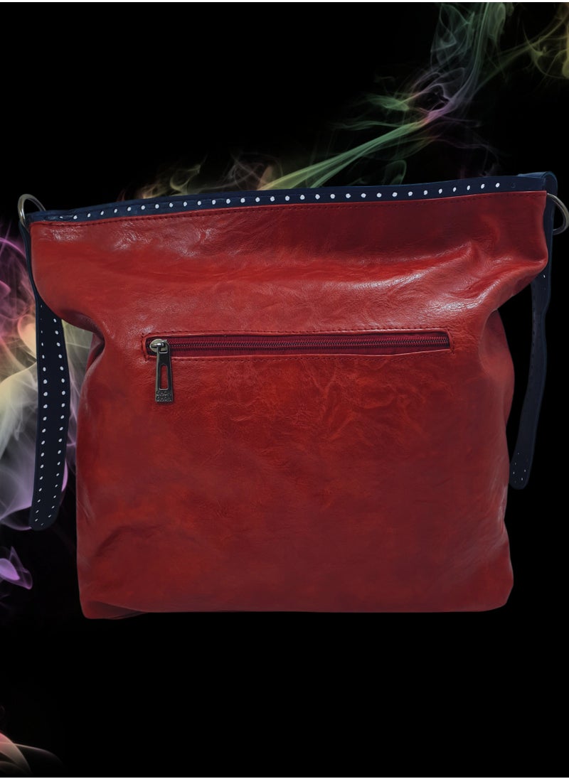 TO FASHION - TO 3007 LEATHER WOMEN’S TOP HANDLE BAG, SHOULDER BAG, CROSS BODY BAG WITH DETACHABLE STRAP, MODERN AND ELEGANT DESIGN, DIMENSIONS 34*32*15 CM RED A - Image 1