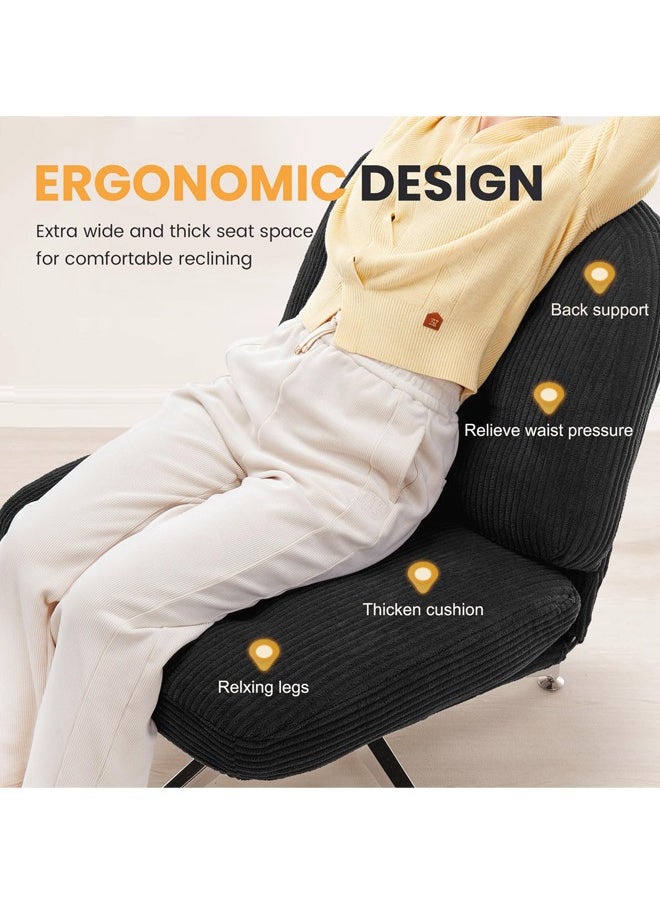 Generic Swivel Accent Chair, Cozy Living Room Chair, Comfy Reading Chair, Criss Cross Chair, Fabric Reading Sofa Chair with Wide Seat, Deep Cushion, 115° Tilt for Living Room, Bedroom-Darkgrey  - Image 5