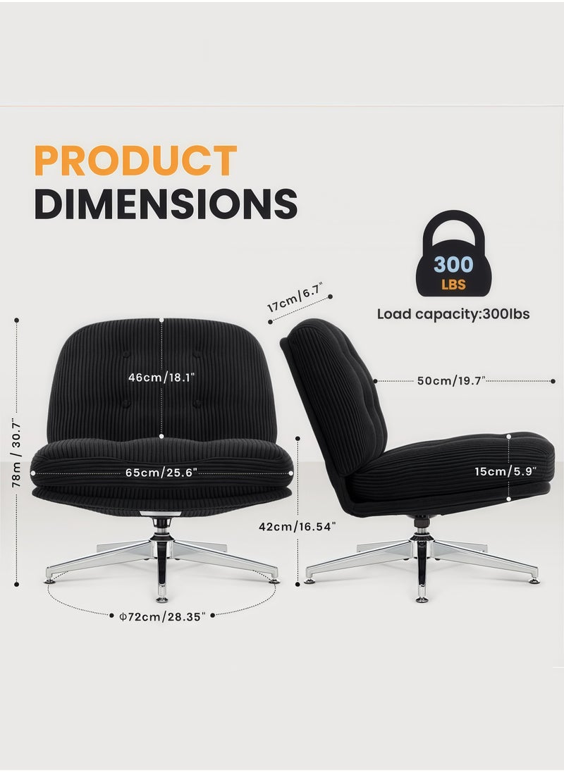 Generic Swivel Accent Chair, Cozy Living Room Chair, Comfy Reading Chair, Criss Cross Chair, Fabric Reading Sofa Chair with Wide Seat, Deep Cushion, 115° Tilt for Living Room, Bedroom-Darkgrey  - Image 2