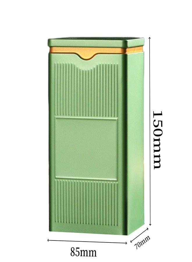 HAN SHENG Square Airtight Tea Tins - Green, Food Storage Containers for Loose Tea, Coffee, Spices (5.9"x3.4"x2.8") - Image 2