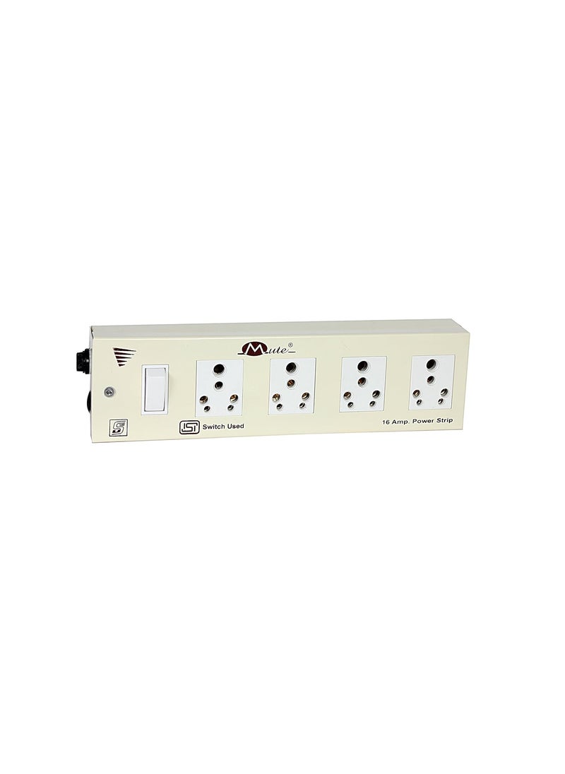 Mute Mute Power Extension Strip 4 Socket I ISI Switch 3 Core Copper Lead 22 Meters 15 Amp Surge Protector Power Strip 4 Socket 1 Switch Ivory  - Image 2