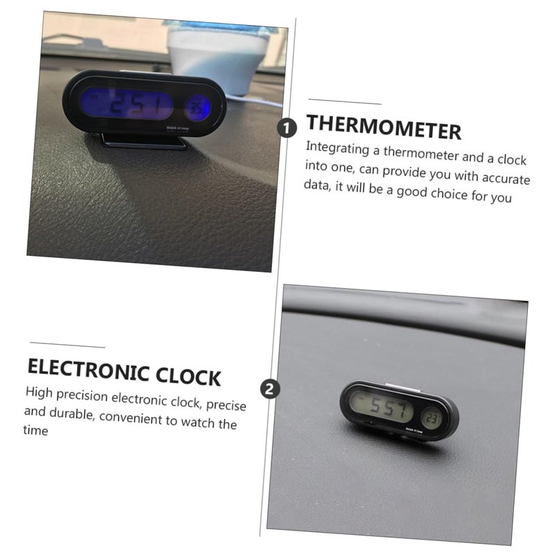Digital Thermometer Clock Mini LED Indoor Outdoor Car Temperature Meter - Image 3