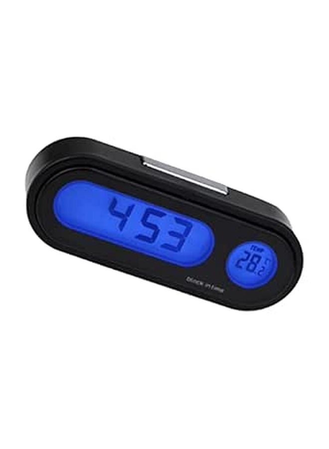Digital Thermometer Clock Mini LED Indoor Outdoor Car Temperature Meter - Image 1