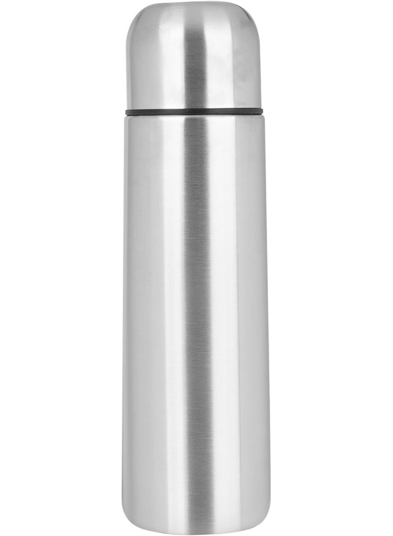 Water Flask, Double Walled Vacuum Insulated Thermos 1l, Leakproof 24 Hours Hot and Cold Water Bottle, Durable Stainless-Steel Interior and Exterior, Silver  - Image 3