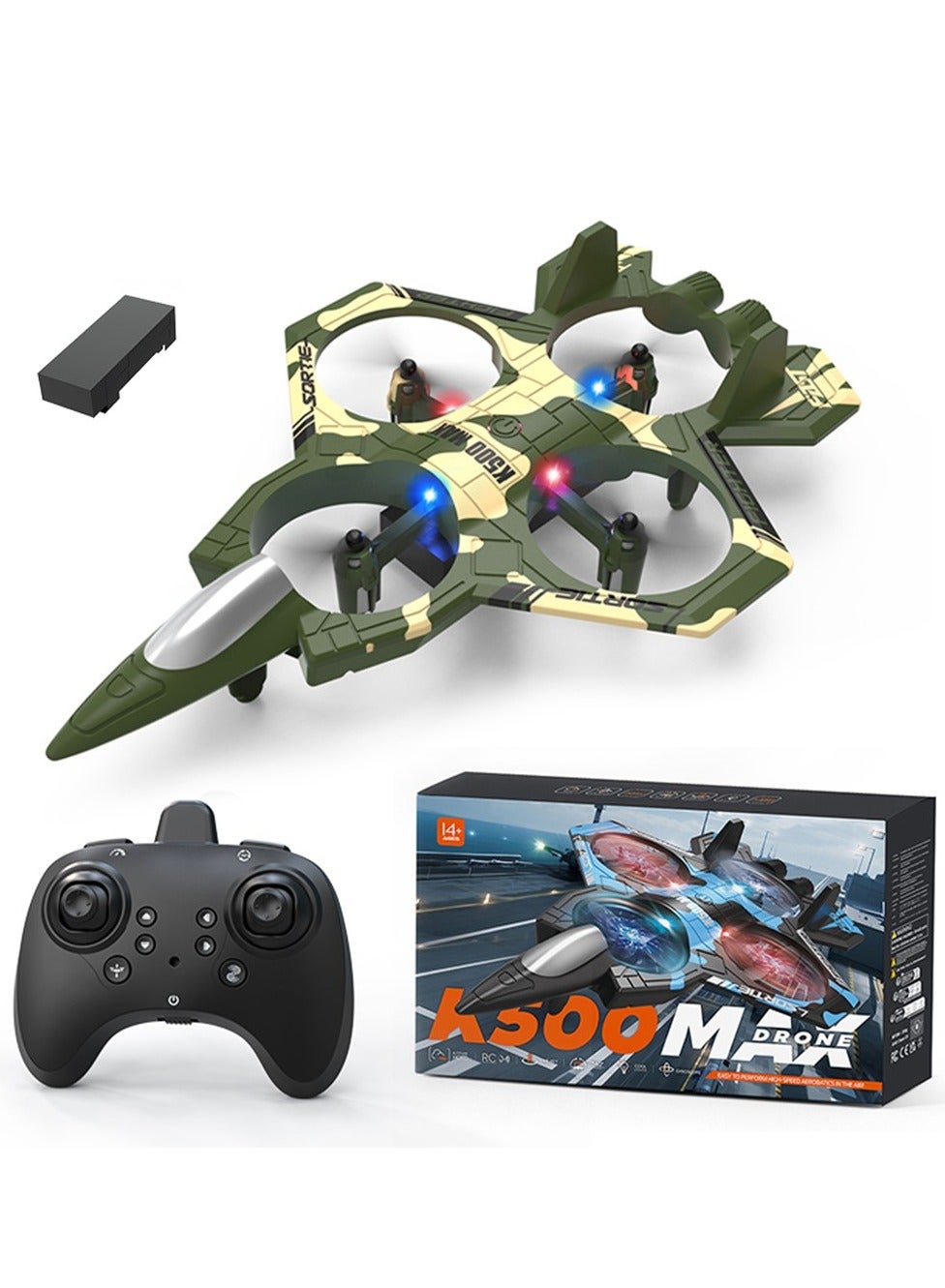 K500 MAX Remote Control Drone 360° Stunt Quadcopter with Altitude Hold & One-Key Takeoff 2.4GHz Remote Control Drone for Children's Gift Drone EPP Foam Drone Safe Drone for Children