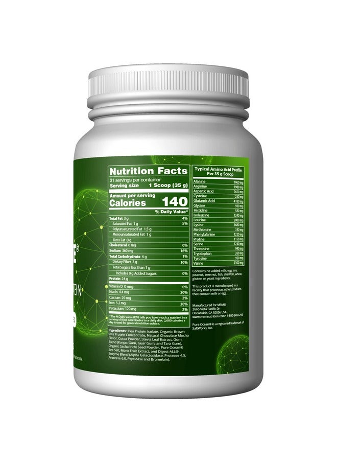 MRM - MRM Nutrition Veggie Elite Performance Protein | Chocolate Mocha Flavored| Plant-Based Protein| Easy to Digest | with BCAAs| Vegan + Gluten-Free | Clinically Tested| Digestive enzymes | 30 Servings - Image 1